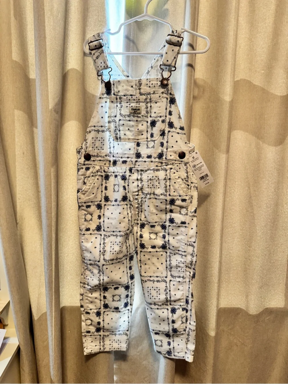 OshKosh B'gosh floral patch work Overalls